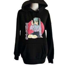 Orange Kiss Black Hoodie With Anime Girls Design, Streetwear, Casual